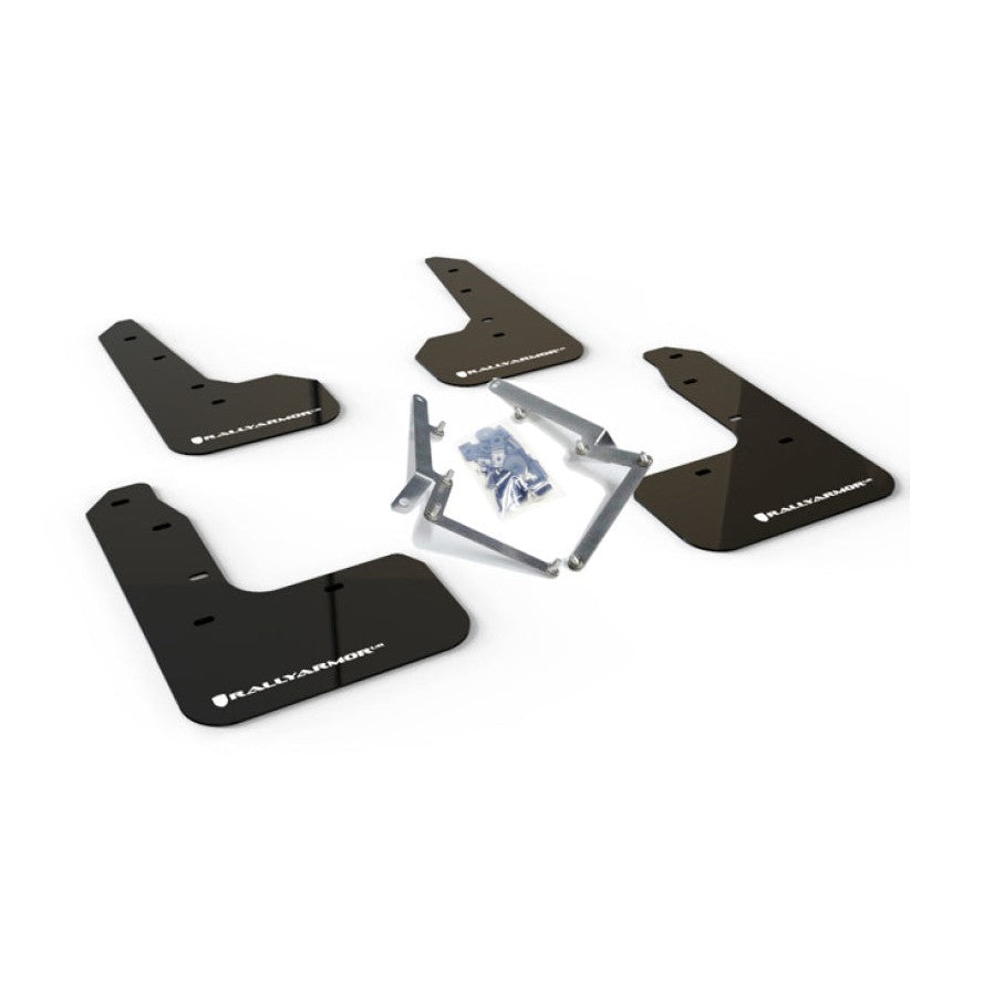 Rally Armor 17-21 Honda Civic UR Series Black and White Logo Mud Flaps