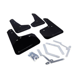 Rally Armor 12-19 Ford Focus ST / 16-19 RS Black Urethane Mud Flap with Grey Logo - Durable UV-Resistant Protection