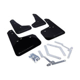 Rally Armor 12-19 Ford Focus ST / 16-19 RS Black Urethane Mud Flap with Grey Logo - Durable UV-Resistant Protection