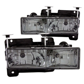 ANZO 1988-1998 Chevrolet C1500 Smoke Lens Crystal Headlight Set