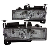ANZO 1988-1998 Chevrolet C1500 Smoke Lens Crystal Headlight Set