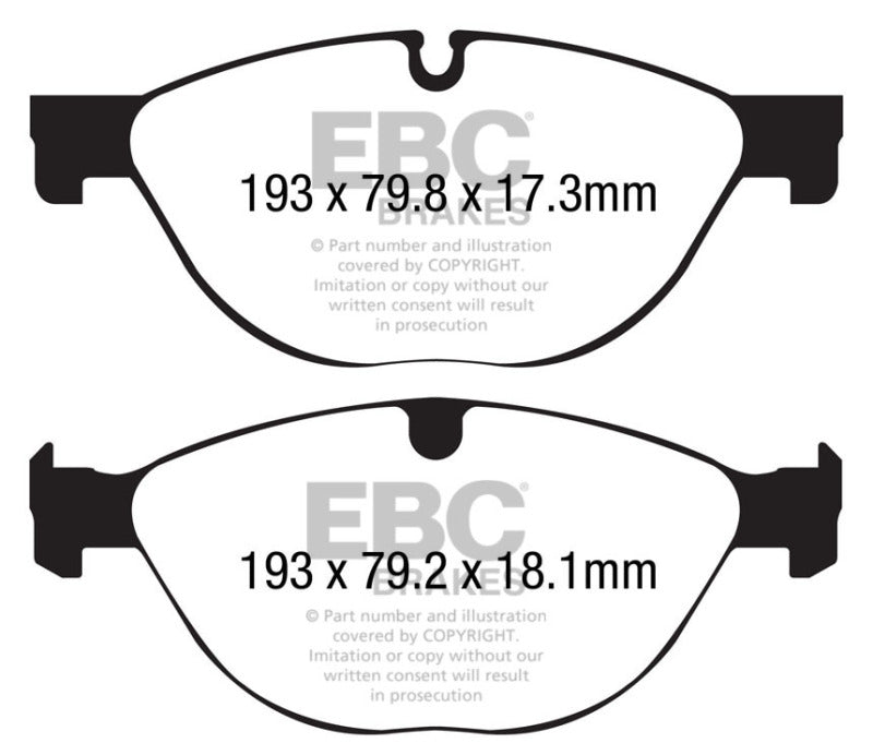 EBC Redstuff Ceramic Low Dust Front Brake Pads for Jaguar F-Type 2014-2016 * Part Number EBCDP32191C