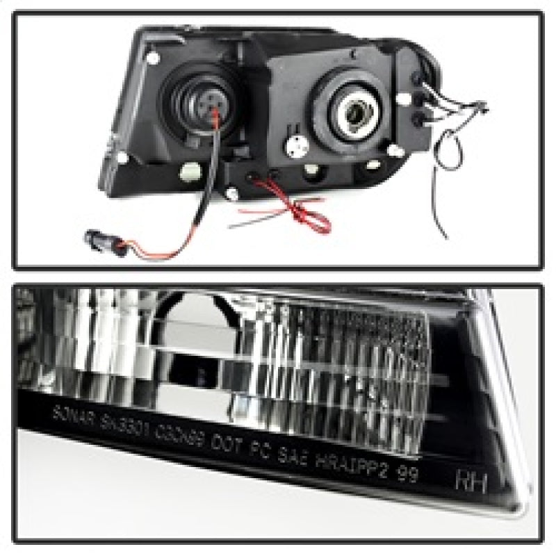 Spyder Jeep Grand Cherokee 99-04 Projector Headlights with LED Halo - Black Smoke