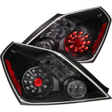 ANZO 2008-2013 Nissan Altima 2 Door LED Tail Light Assembly with Clear Lens and Black Housing