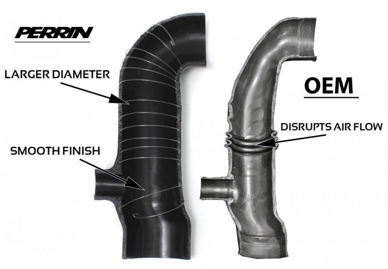 Perrin Performance Turbo Inlet Hose for Subaru WRX and STI 2002-2007 / 2004-2021, 3 Inch Black