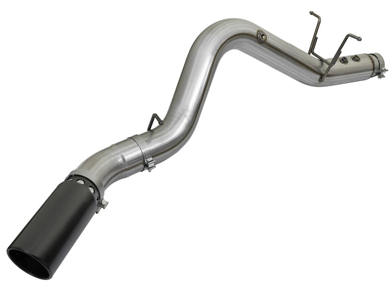 aFe Large Bore HD 5-inch 409 Stainless Steel DPF-Back Exhaust System with Black Tip for 2017 GM Duramax V8-6.6L (L5P) Diesel Trucks