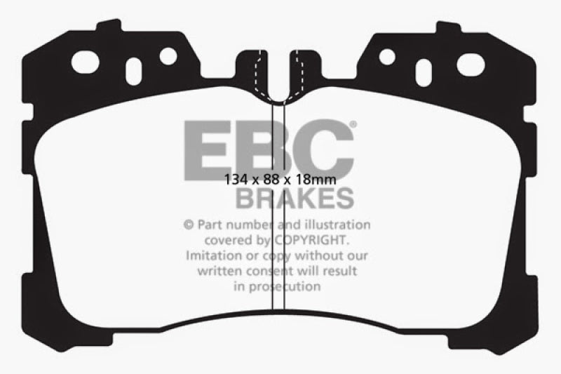 EBC Redstuff Ceramic Low Dust Front Brake Pads for Lexus LS460 and LS600h