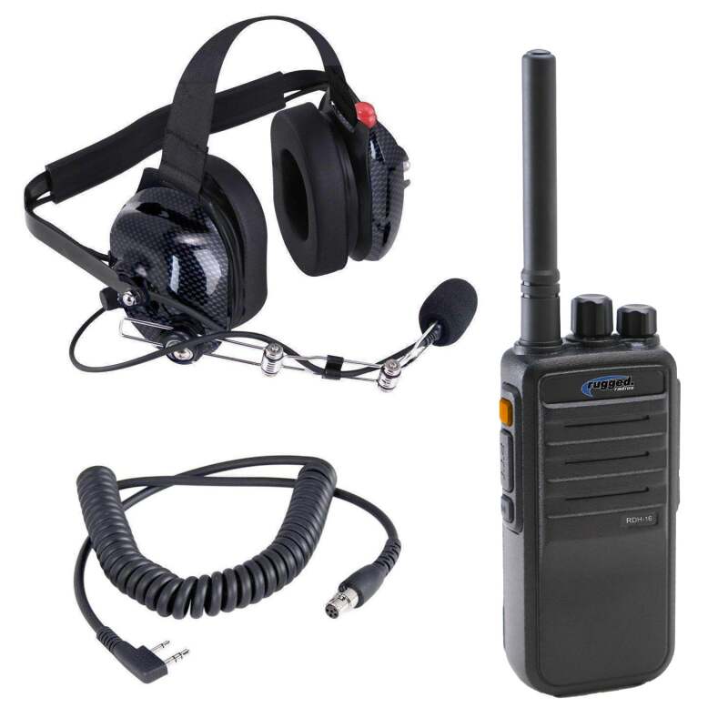 Rugged Radios Crew Chief H42 Spotter Headset and Handheld Radio Package - Blue by Rugged Radios