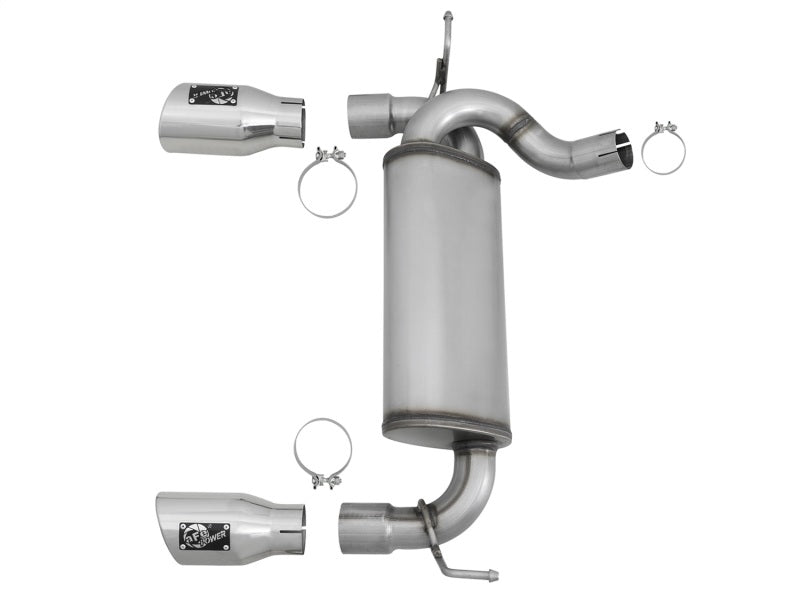 aFe Rebel Series 2.5-inch Dual Stainless Steel Axle-Back Exhaust System for Jeep Wrangler (2007-2018) with V6-3.6L / 3.8L Engine