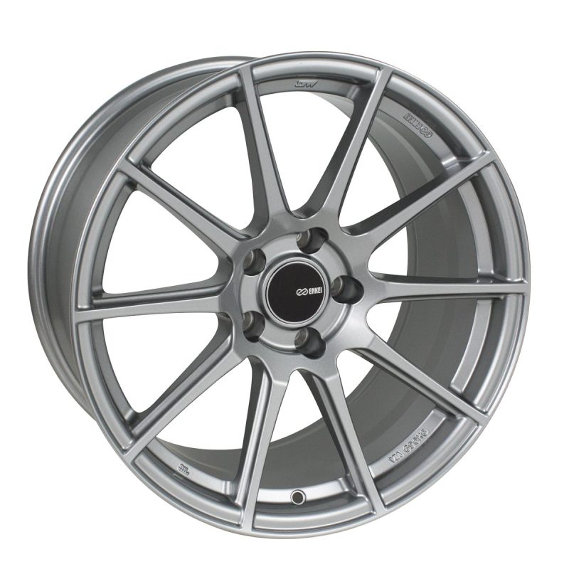 Enkei TS10 18x8.5 Inch Alloy Wheel - 5x114.3 Bolt Pattern, 35mm Offset, Grey Finish (Part Number: enk499-885-6535GR)