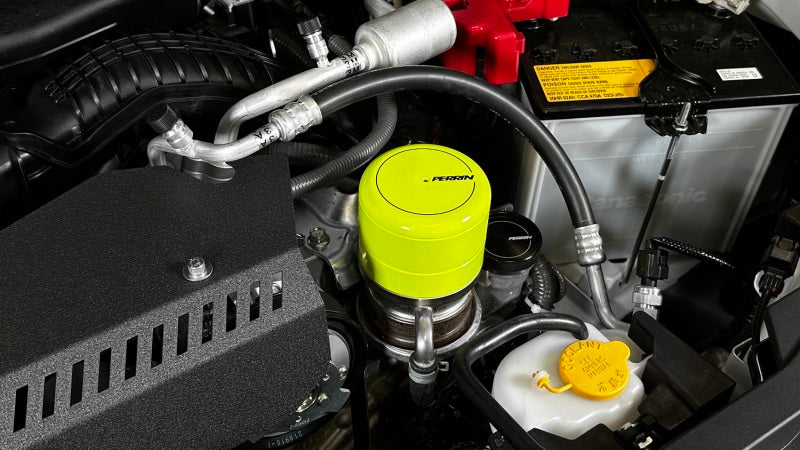 Perrin Performance Neon Yellow Oil Filter Cover for Subaru WRX and BRZ/FR-S/86/GR86 (Part Number: perPSP-ENG-716NY)