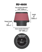 Load image into Gallery viewer, K&amp;N Engineering Universal Air Filter 6-Inch Flange for Automotive and Equipment Applications