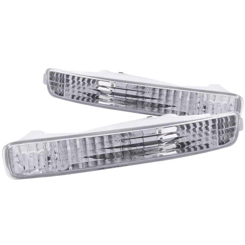 ANZO 1996-1997 Honda Accord Euro Parking Lights with Chrome Housing and Clear Lens
