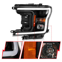 Load image into Gallery viewer, ANZO 2018-2019 Ford F-150 Projector Headlights with Halo, Black Housing and Amber Accents