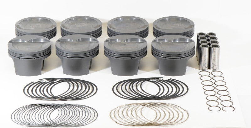 Mahle MS Piston Set for Small Block Ford 410ci - 4.040in Bore, 4.00in Stroke, 6.250in Rod, .927in Pin, 20cc - Set of 8