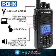 Load image into Gallery viewer, Rugged Radios Waterproof Rugged RDH-X Bus Band 2-Way Radio - Digital and Analog, Safety Yellow