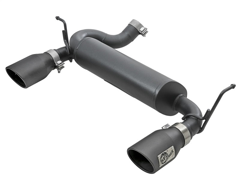 aFe Rebel Series 2.5-inch Dual Black Tip Axle-Back Exhaust System for Jeep Wrangler (JK) 2007-2018 with V6-3.8L / 3.6L Engine