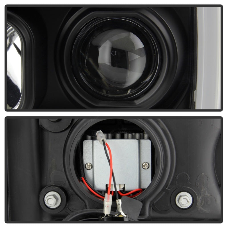 Spyder GMC Sierra 1500/2500/3500 2007-2013 Denali Black LED Projector Headlights (Part No. PRO-YD-GS07V2PL-BK)