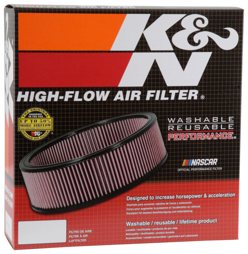 K&N E-1570 High-Flow Reusable Air Filter for Ford Cars and Trucks (1968-1987)