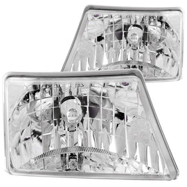 ANZO 1998-2000 Ford Ranger Crystal Headlights with Clear Lenses and Chrome Housing