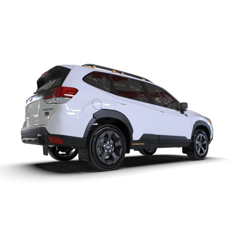 Rally Armor 22-24 Subaru Forester & Wilderness Black UR Mud Flap with Wild Orange Logo