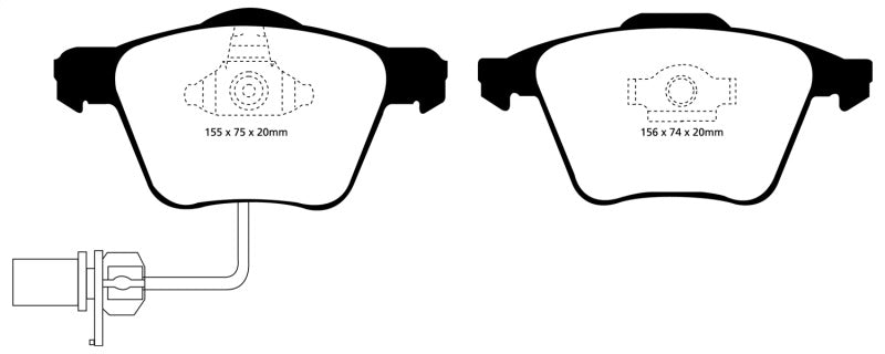 EBC Redstuff Ceramic Low Dust Brake Pads for 2008-2011 Audi A4 and A6 Quattro Models