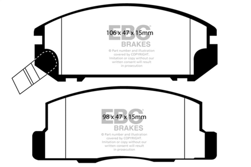 EBC DP31107C Redstuff Ceramic Rear Brake Pads for 1991-1995 Toyota MR2
