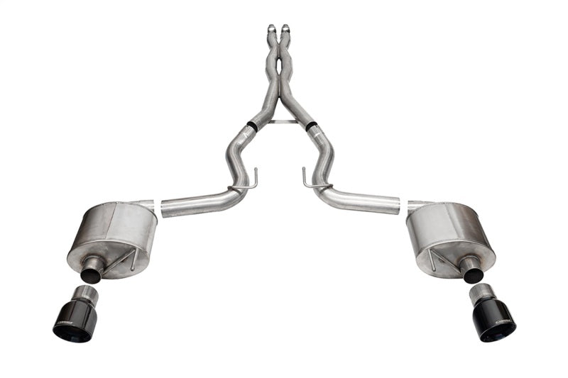 CORSA Performance 24+ Ford Mustang GT Sport Cat-Back Exhaust System with 3.0-inch Dual Rear Exit and Black PVD Tips