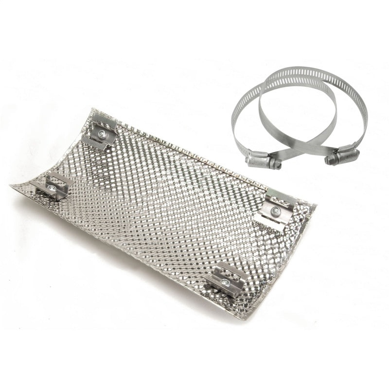 DEI Pipe Shield 6in x 12in - High-Temperature Stainless Steel Heat Barrier for Automotive Applications