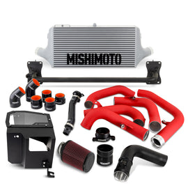 Mishimoto 2022+ Subaru WRX Performance Front-Mount Intercooler Kit with Intake, Silver with Red Pipes