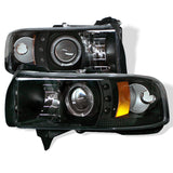 Spyder LED Halo Projector Headlights for Dodge Ram 1500 and 2500 (1994-2002) * Black Finish