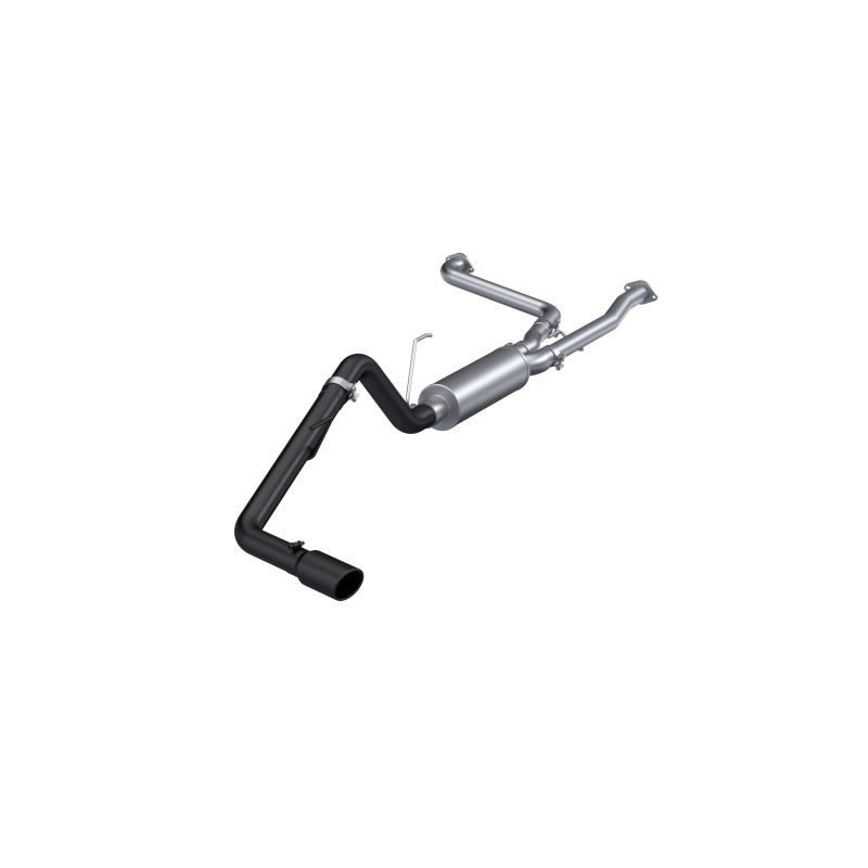 MBRP Armor BLK Series 3-Inch Cat Back Exhaust System for Nissan Frontier (2022-2024) with Single Side Exit and 4-Inch Black Tip