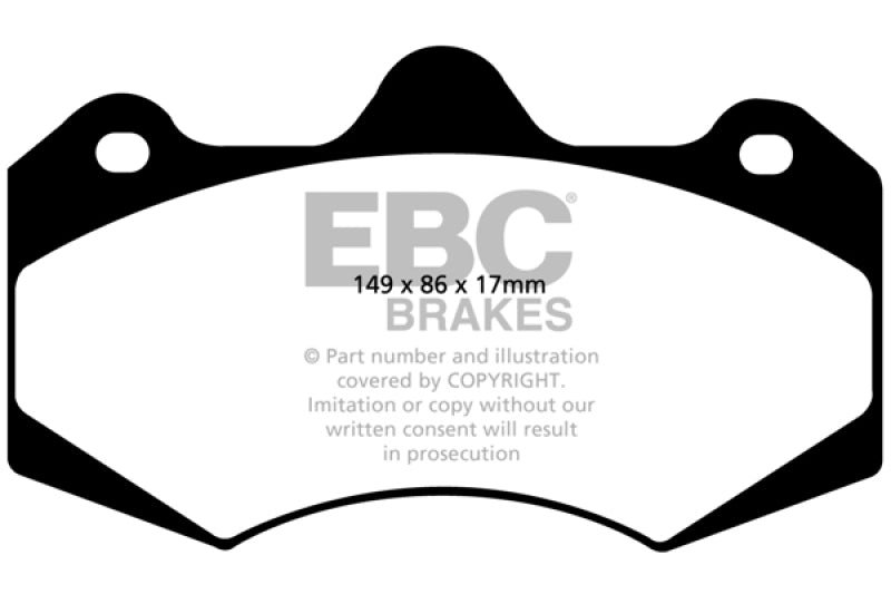 EBC Bluestuff NDX Full Race Brake Pads for McLaren MP4-12C and Aston Martin Vanquish - Part Number: EBCDP5042NDX