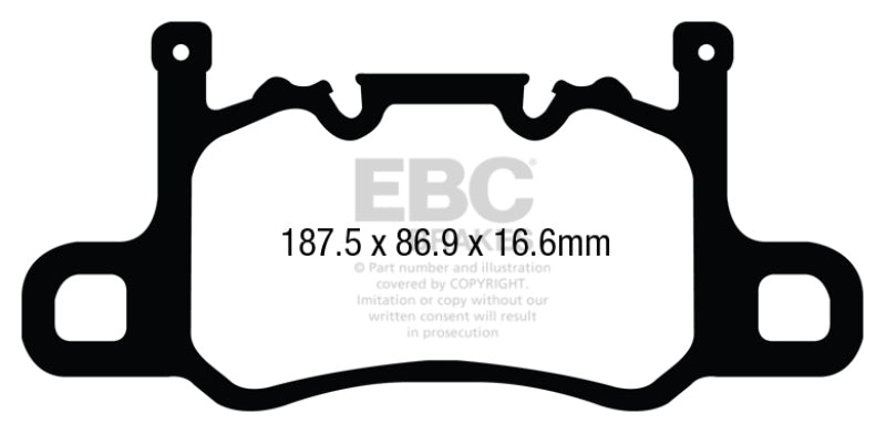 EBC Yellowstuff Rear Brake Pads for Porsche 911 (991) 2013-2017 * High-Performance Street and Track Use