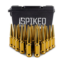 Load image into Gallery viewer, Mishimoto Steel Spiked Lug Nuts M12 x 1.5, 24-Piece Set in Gold