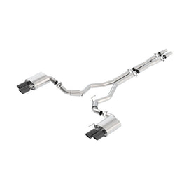 Borla S-Type Cat-Back Exhaust System for 2018-2023 Ford Mustang GT with Black Chrome Tips - Part #bor140745BC
