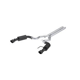 MBRP Armor BLK Series 3-Inch Cat-Back Dual Split Rear Exhaust System for 2024-2026 Ford Mustang GT S650 with Black Coated Finish