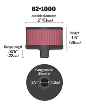 Load image into Gallery viewer, K&amp;N Engineering Crankcase Vent Filter 62-1000 for Classic and Racing Applications