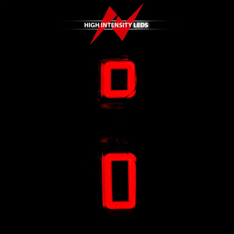 ANZO 19-21 Chevy Silverado Work Truck Full LED Tail Lights with Sequential Light Bar Chrome Housing