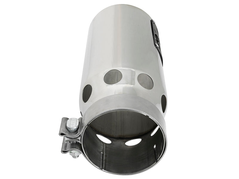 aFe Saturn 4S Stainless Steel Intercooled Exhaust Tip - Polished 4 in Inlet x 5 in Outlet x 12 in Length