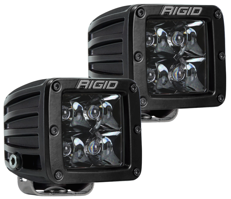 Rigid Industries D-Series Midnight Edition Spot LED Pod Lights (Set of 2) * Blackout Diffused Lens Technology