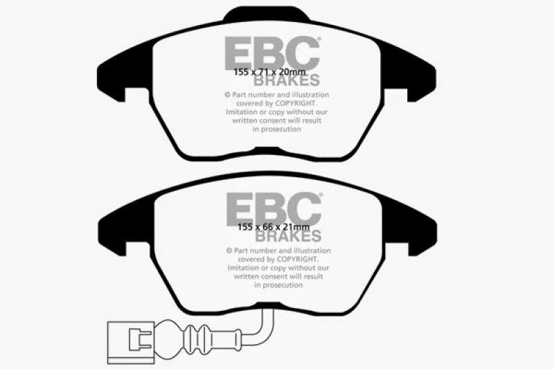 EBC Yellowstuff Front Brake Pads for 2008-2014 Audi TT Quattro - Part Number ebcDP41945R