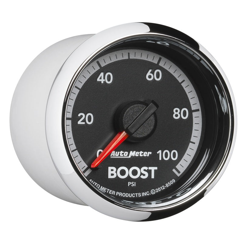 AutoMeter Gen4 Dodge Factory Match 52.4mm Mechanical Boost Gauge — 0-100 PSI for Ram 1500 and 2500