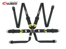 Cusco Universal 6 Point FIA Racing Harness with Eyebolts – Black, Part Number cus00B CRH N6HBK