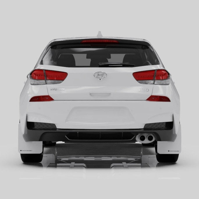 Rally Armor 19-21 Hyundai Elantra GT N Line UR Mud Flap with Red Logo - Black
