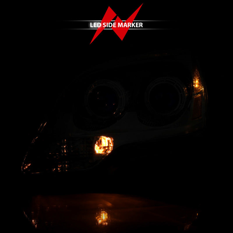 ANZO Crystal Headlight Set for Chrysler PT Cruiser 2001-2005 with Chrome and Amber Housing