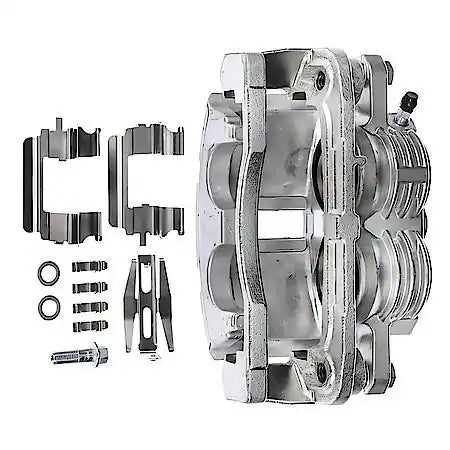 CQ Premium Disc Brake Caliper with Bracket Silver Aluminum Replacement - 18-B4798A