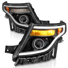 Load image into Gallery viewer, ANZO 11-15 Ford Explorer Projector Headlights with Light Bar, Black Housing – Improved Style &amp; Performance