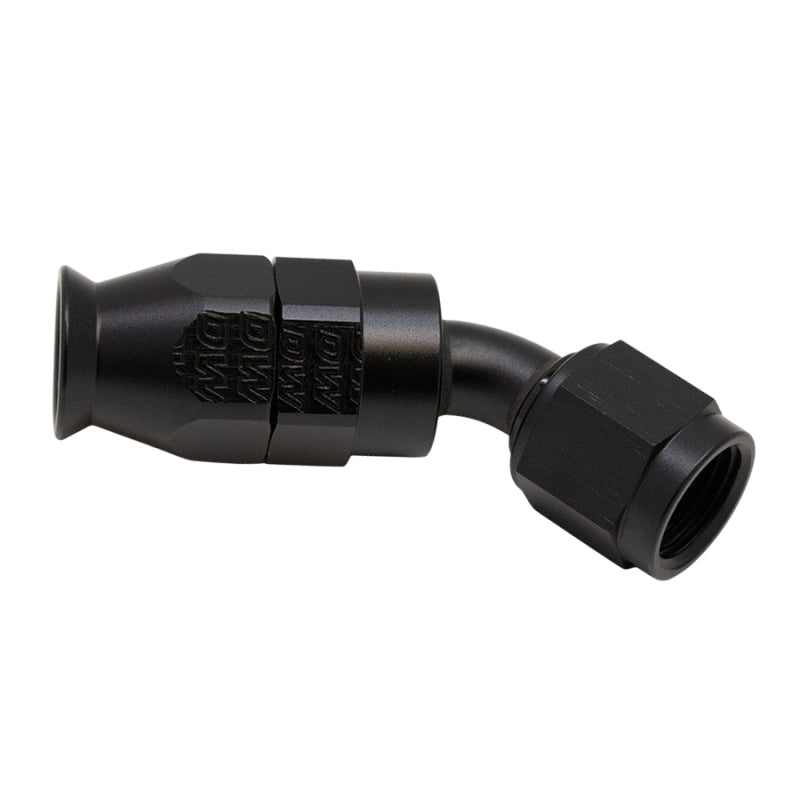 DeatschWerks 6AN Female Swivel 45-Degree Hose End PTFE with Olive Insert - Anodized Matte Black