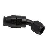 DeatschWerks - Female Swivel 45° Hose End -6 AN (PTFE) with Olive Insert - Anodized Matte Black